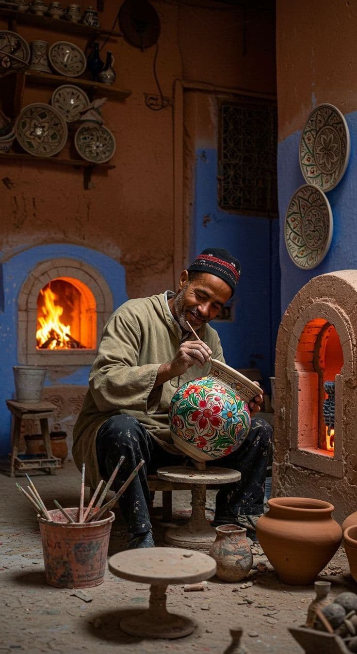 Natural dyeing workshop with colorful yarns